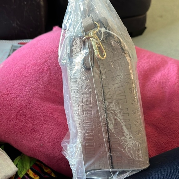 Steve Madden Satchel Crossbody bag Mushroom Taupe debossed Logo Purse NWT - Picture 7 of 12